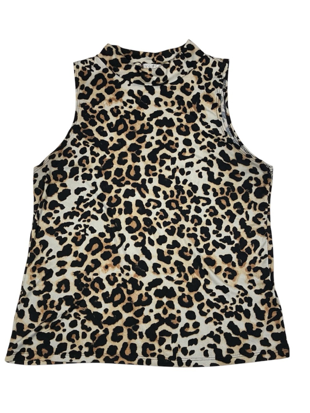 Leopard Animal Print Mock Neck Tank Top Eye Candy XL
